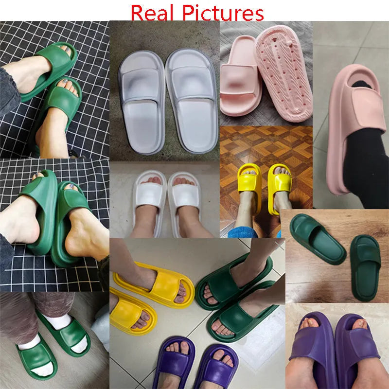 Pair of thick-soled EVA foam flip-flop slippers in a choice of seven colours.