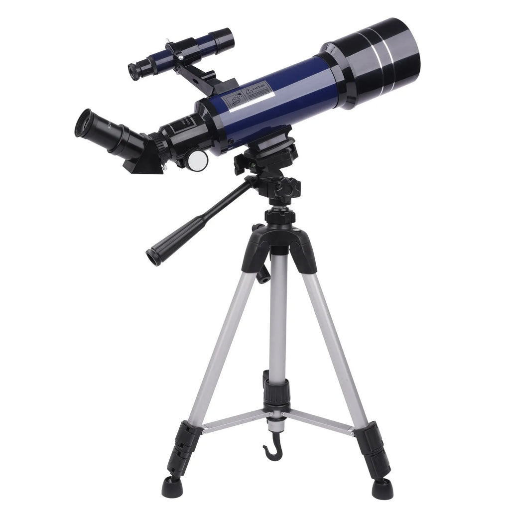 Children's dark blue astronomical telescope with monocular design on tripod for stargazing