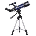 Children's dark blue astronomical telescope with monocular design on tripod for stargazing