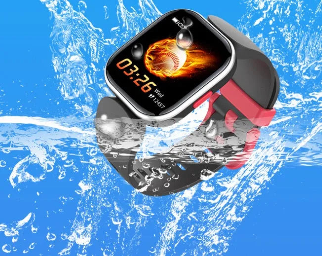 H39T Temperature Smart Children's Watch with blue TPU strap and 1.4-inch touch screen