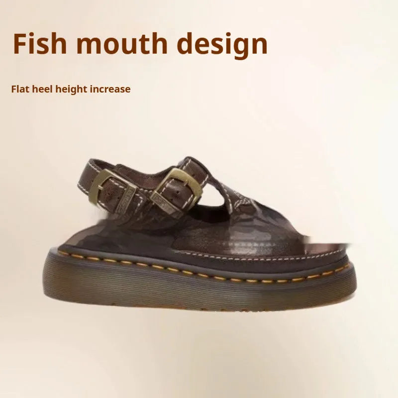 Men's black embroidered beach sandals with floral pattern and flat heel design