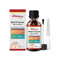 Nail care solution kit with 30ml bottle and nail file on white background