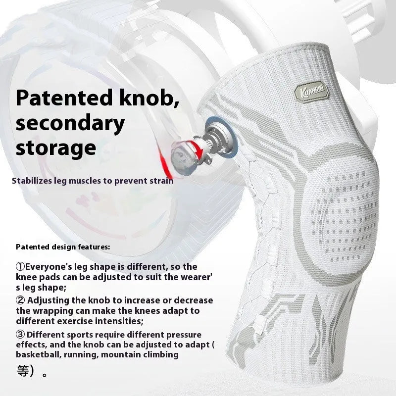 Grey and white professional sports kneecap for adult basketball, running, and football