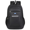 Men's casual Oxford cloth backpack in grey, shown alongside black, green, and blue colour options.