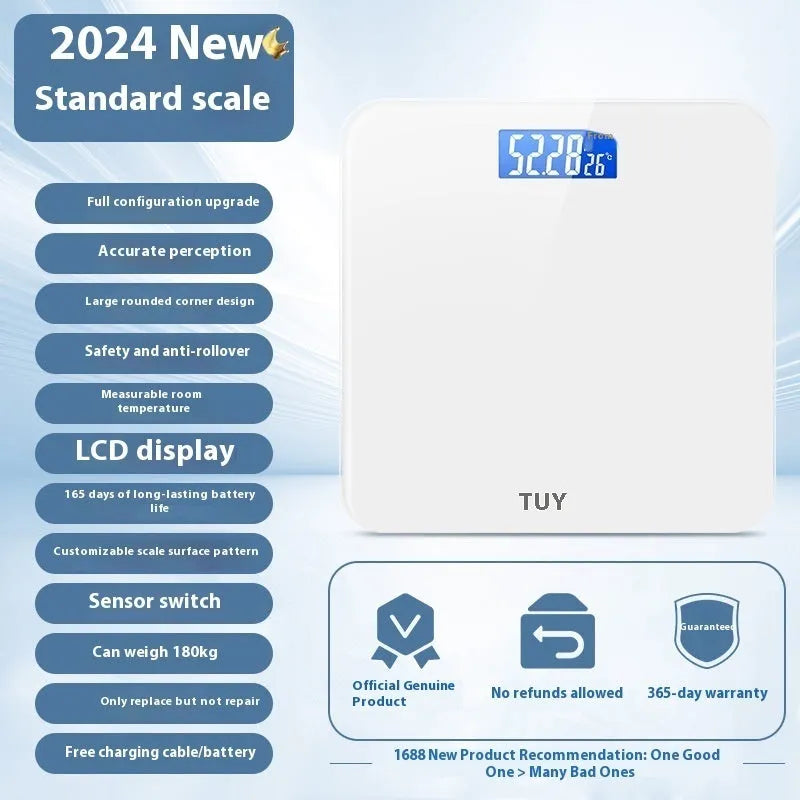 Digital bathroom scale in multiple colours with 26cm platform