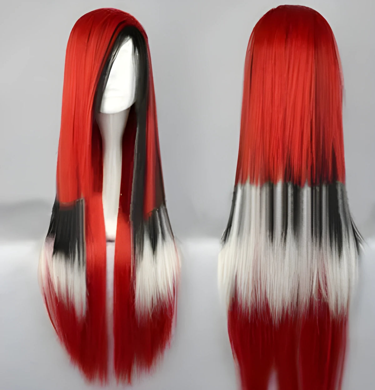 Lolita wig 286C in Japanese Harajuku style, red multicolour cosplay hair for costume use