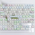 Full set of mechanical keyboard keycaps with colourful cat and puppy sublimation printing on PBT plastic