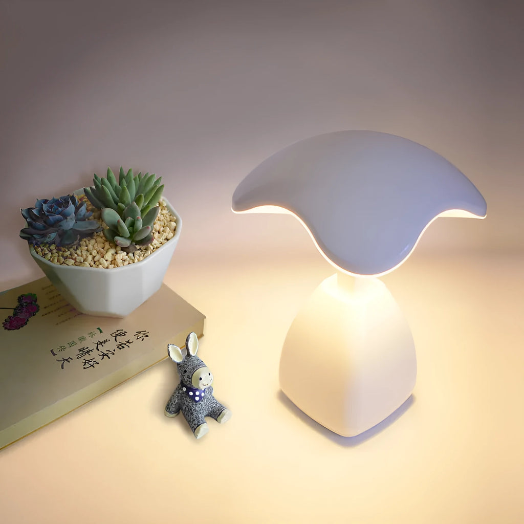 White modern LED desk lamp with eye protection technology and touch control switch