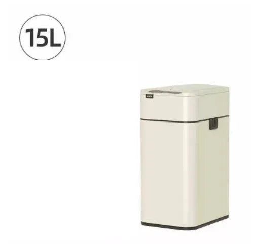 Stainless steel inductive smart trash can with square bucket design and sensor lid.