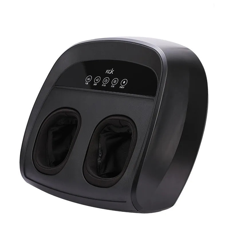 Flip automatic foot massager in black, red, or white colour with control panel.