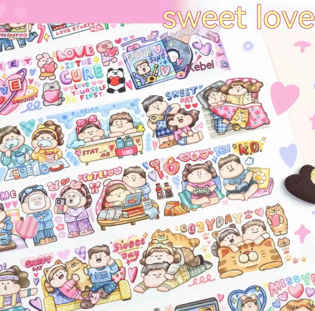 Cartoon character stickers on Japanese paper for haemorrhoid tape packaging decoration