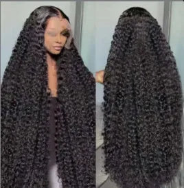 Women's fashion lace wig in small roll wound tube afro styling with side bangs