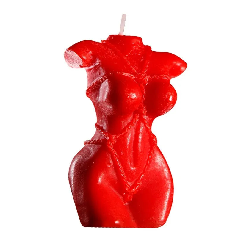 Bikini shaped soy wax scented candle in rose red, pink or purple colour