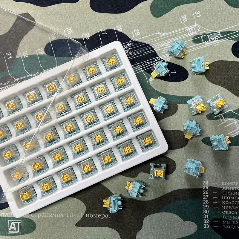 36 Sea Salt Lemon PRO Mute mechanical keyboard switches pack for custom builds