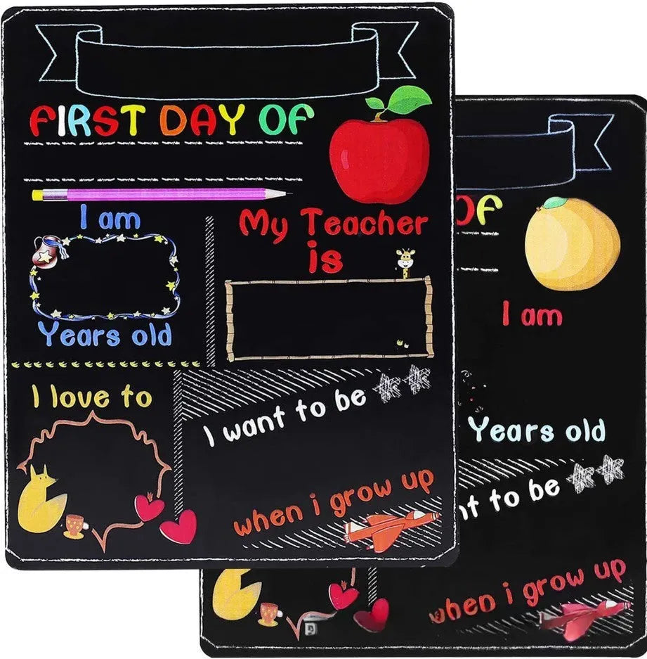 Wooden density plate blackboard ornament for first day of school, modern simplicity style.