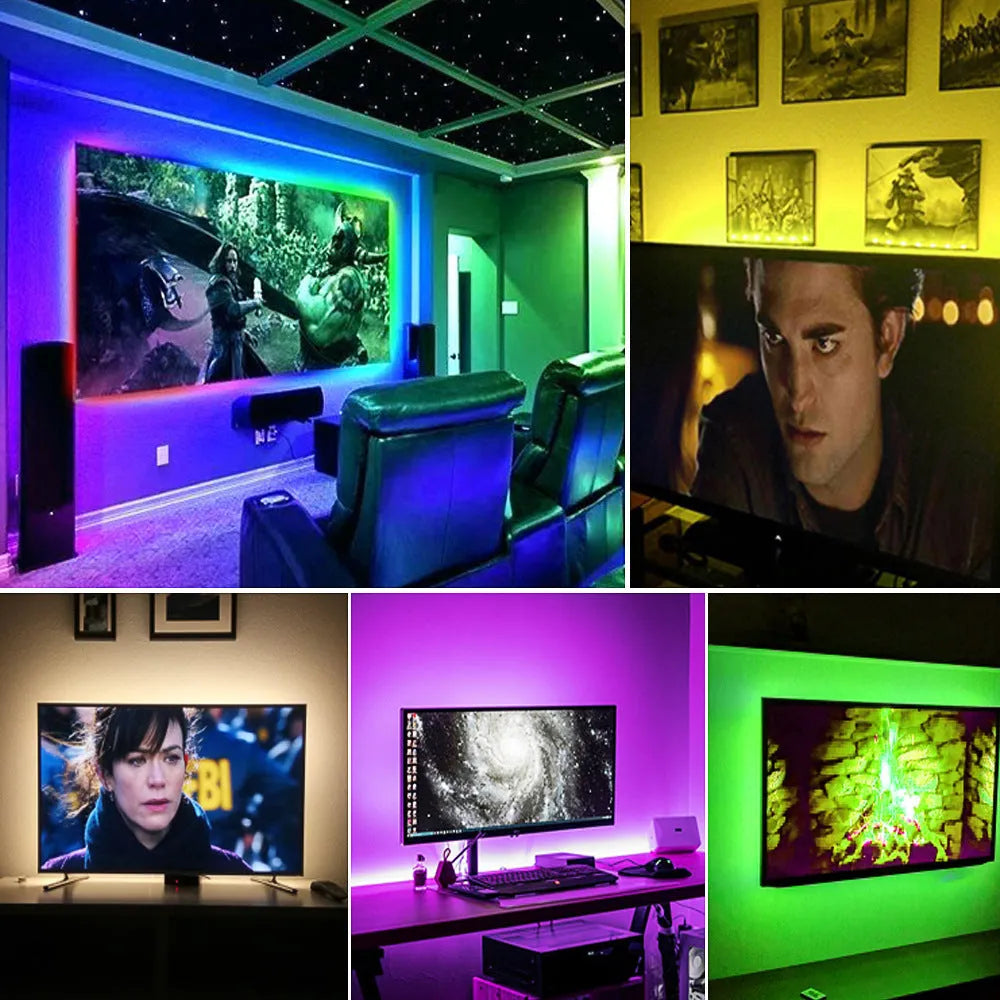 Bendable LED strip light for TV and computer background decoration showing flexible design