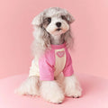 Cotton dog summer clothes in embroidered red or pink with contrast detailing