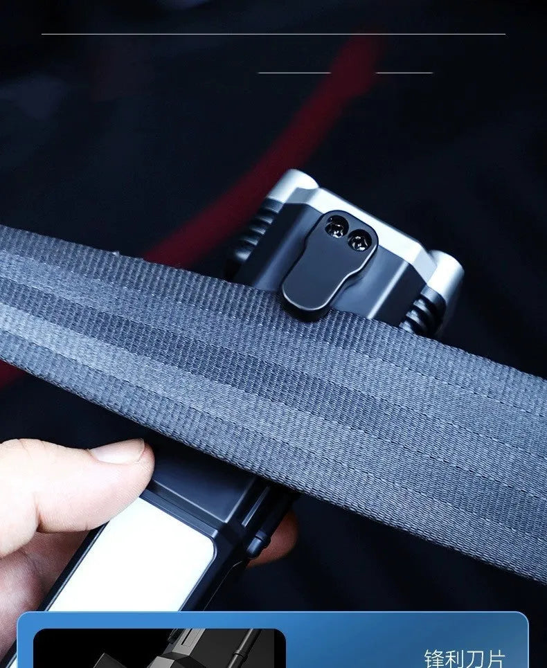 Silver plastic LED emergency flashlight with integrated power bank function.