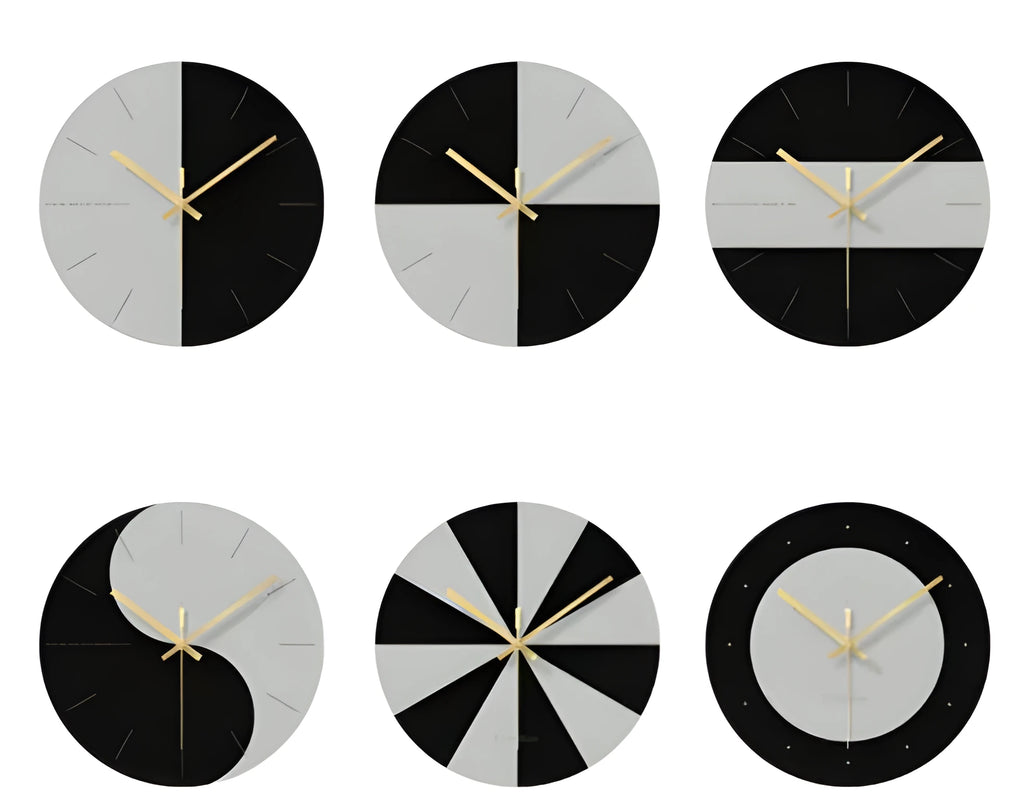 Minimalist transparent tempered glass wall clock with silent movement, 29.5cm diameter, on a white wall.