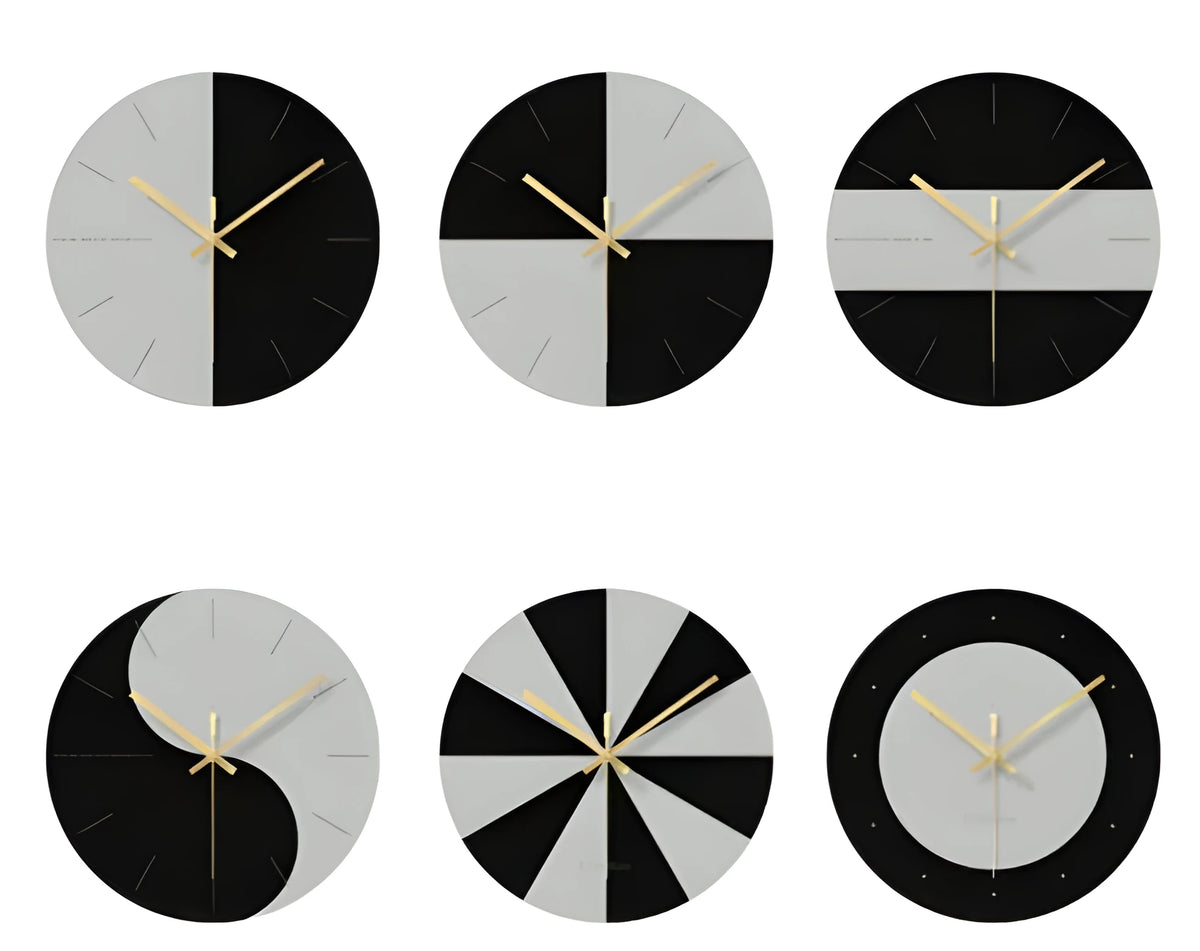 Minimalist transparent tempered glass wall clock with silent movement, 29.5cm diameter, on a white wall.
