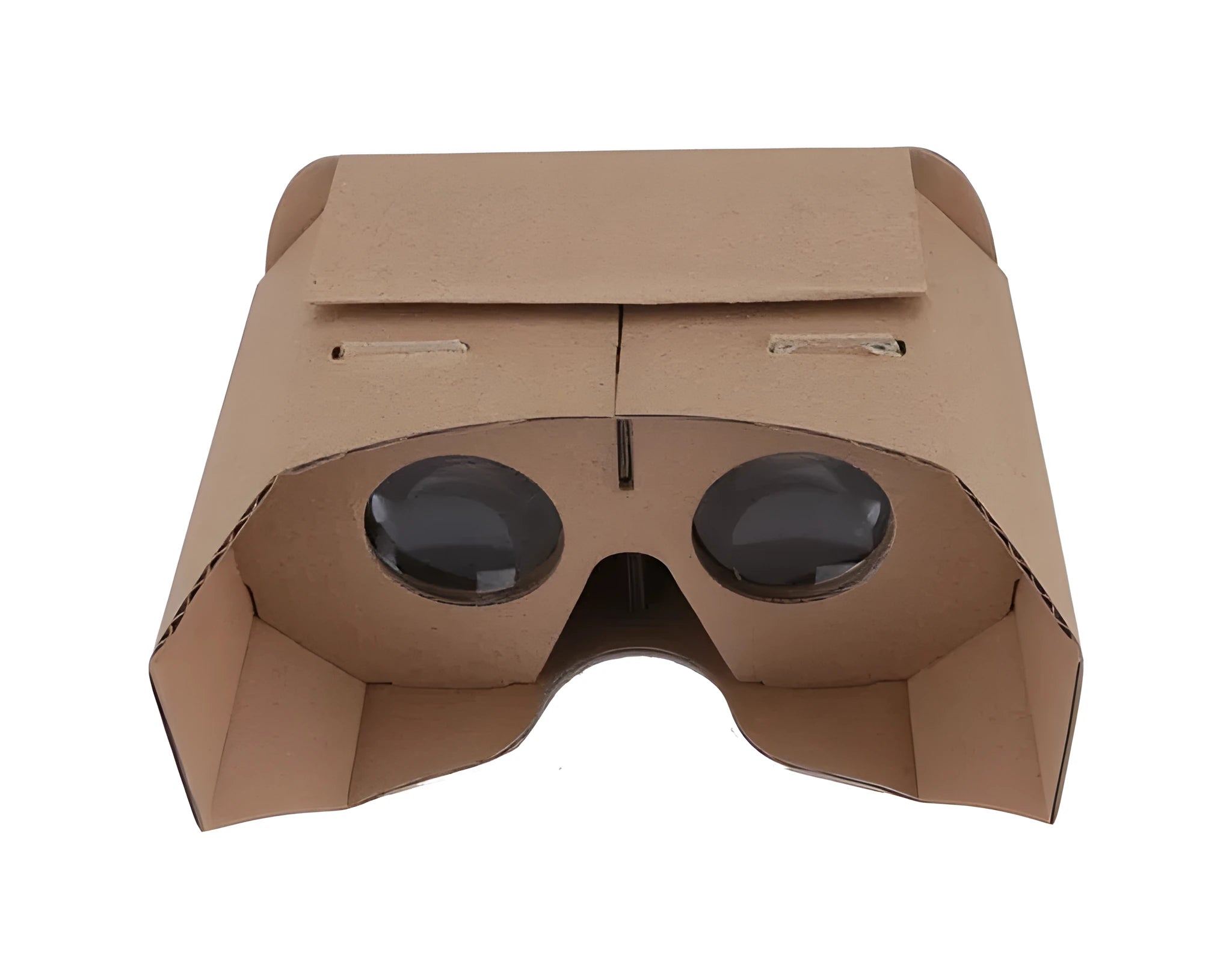 Cardboard virtual reality glasses for smartphones between 4 and 6 inches, showing 153mm by 83mm size.