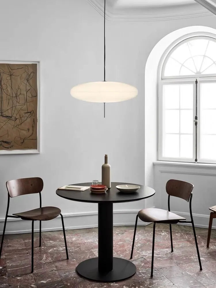 Nordic modern retro UFO chandelier in black and white finish for restaurant or bedroom ceiling