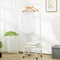 Single rod iron pulley storage car in white or black for wardrobe organisation