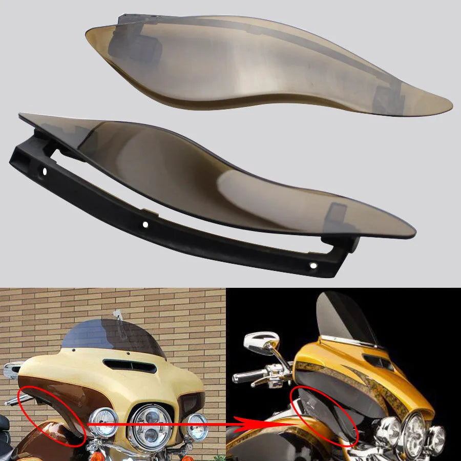 ABS windshield side wings for Harley three-wheel glide motorcycle in smoked colour
