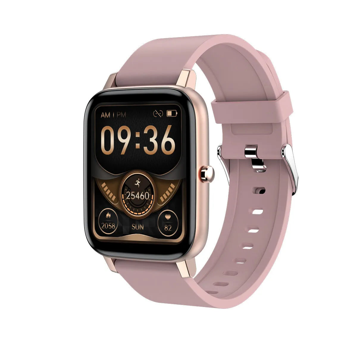 H80 Fashion Sports Smart Watch in black on wrist, showing ECG and blood oxygen monitoring on screen.