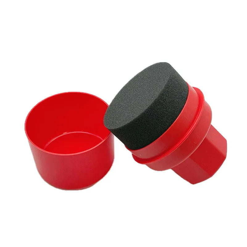Car tyre polishing sponge brush with high-density waxing sponge and protective lid