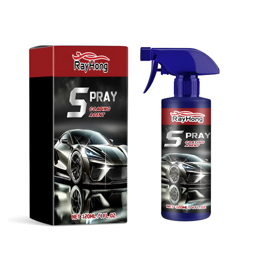 Box of auto refresh spray polishing coating car care product with silica and polymethyl methacrylate measuring 10.7cm x 7cm