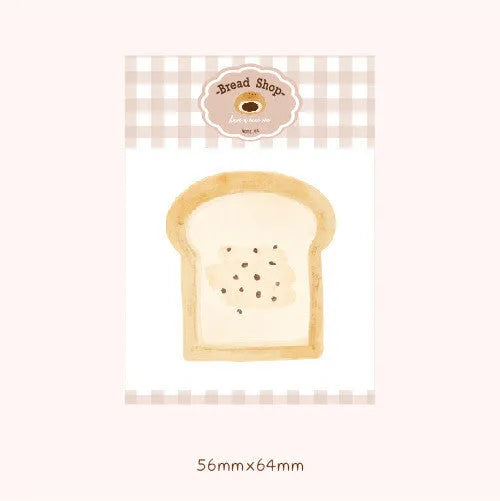 A6 Food Bread Handbook notebook with back card, open to show 80g paper, in Bread01, Bread02, Tomato, or Yogurt colour options.