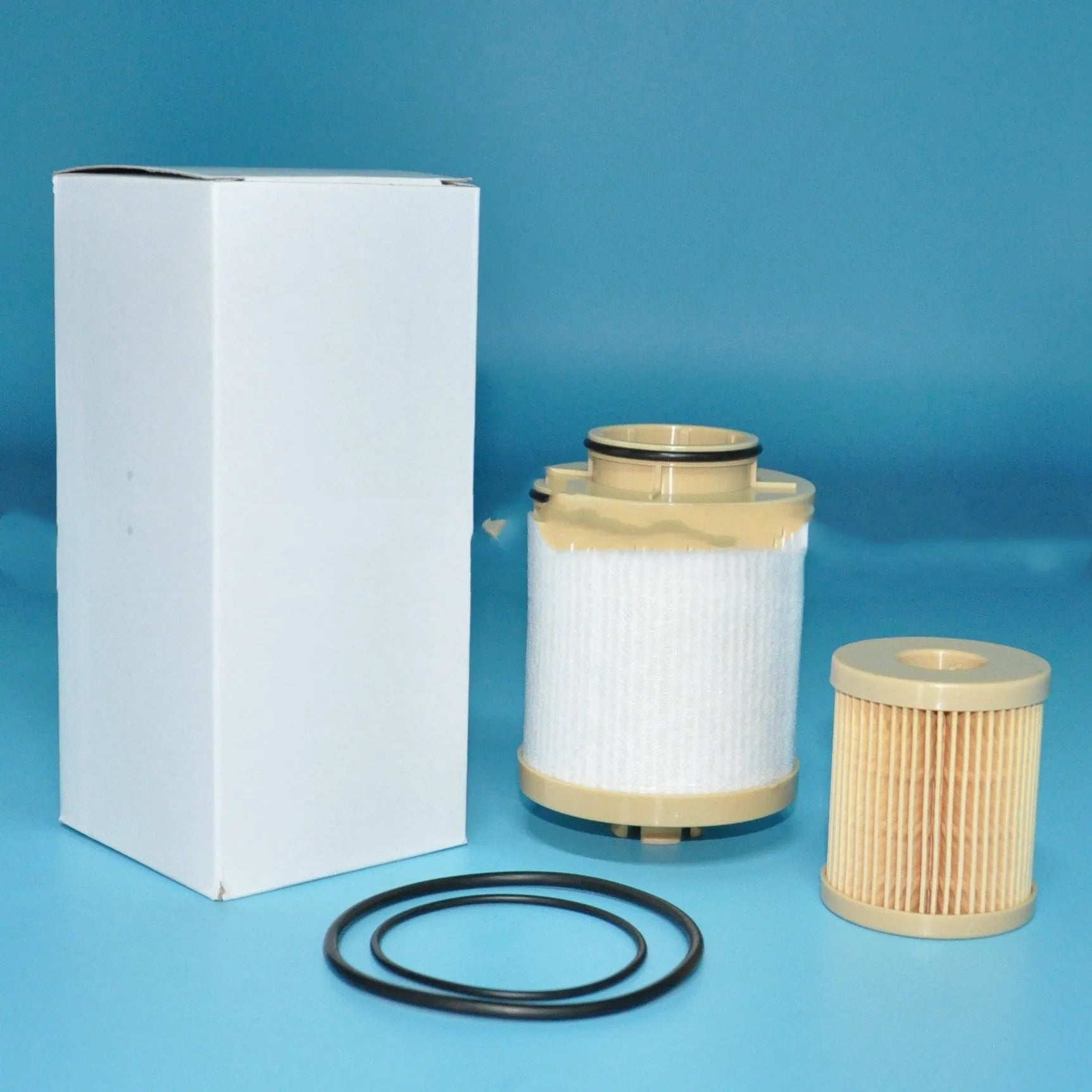 Black FD4616 diesel fuel filter for Ford trucks, showing dimensions of 106mm height.