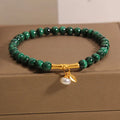 White crystal lucky bamboo bracelet for women with high-rise design on wrist