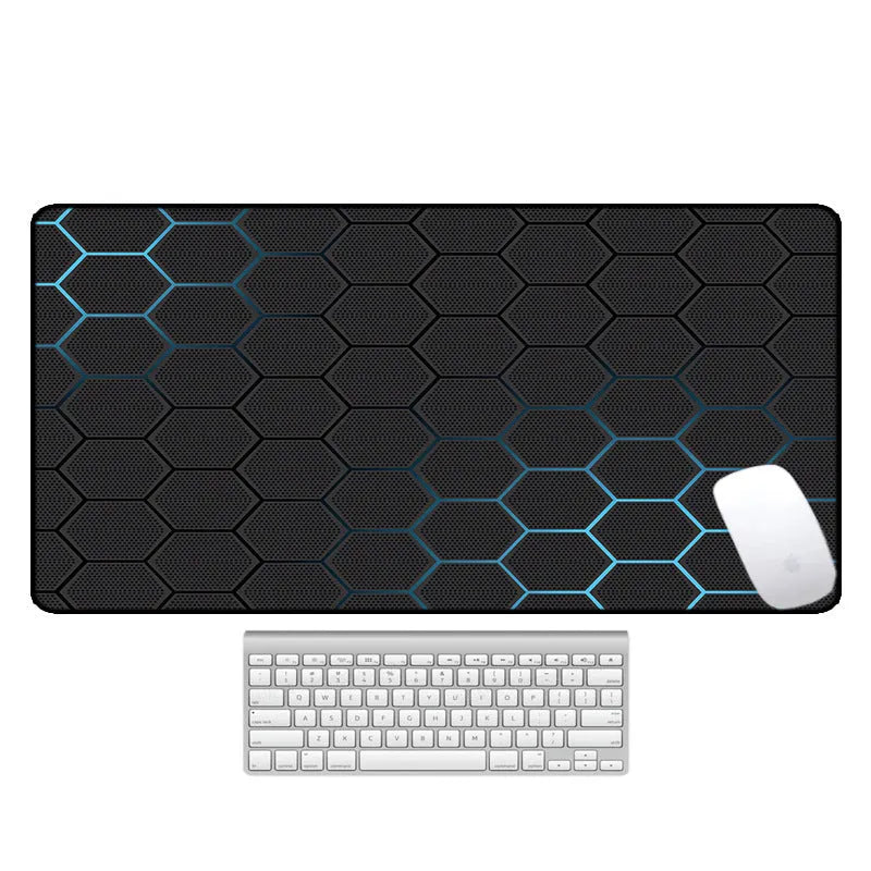 Large computer desk mouse pad with printed pattern and natural rubber non-slip base