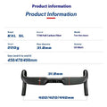 Carbon fibre road bicycle handlebar showing drop shape and double line colour detail