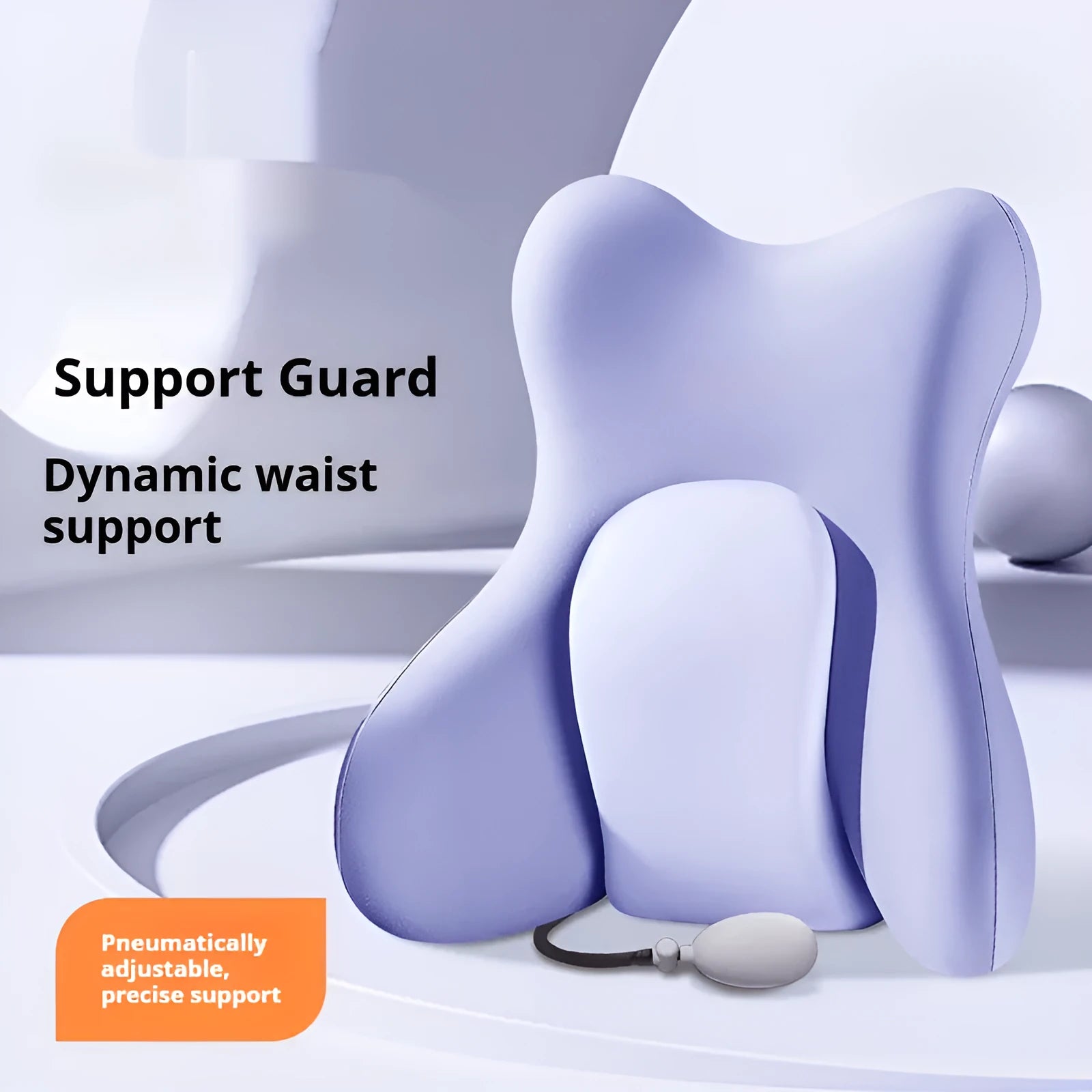 Ergonomic backrest waist pad with memory foam filler in solid colour options.