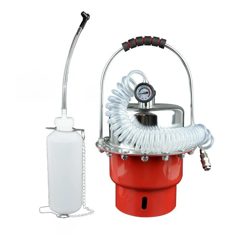Steel pneumatic brake fluid replacement machine with pressure gauge and 5-litre tank