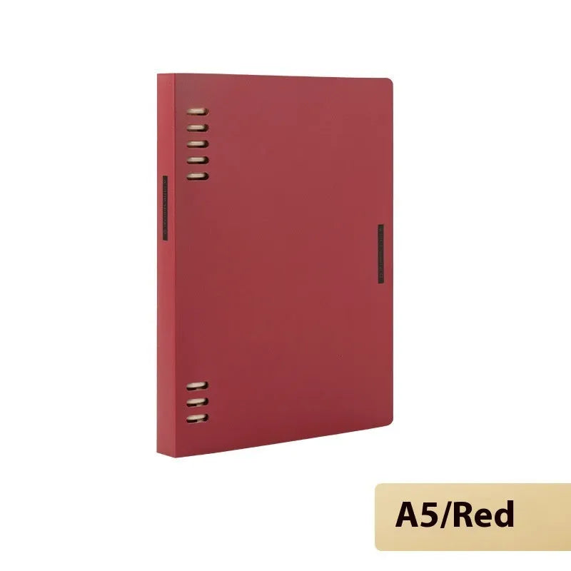 Refillable B5 spiral notebook with coloured PP cover and loose-leaf paper