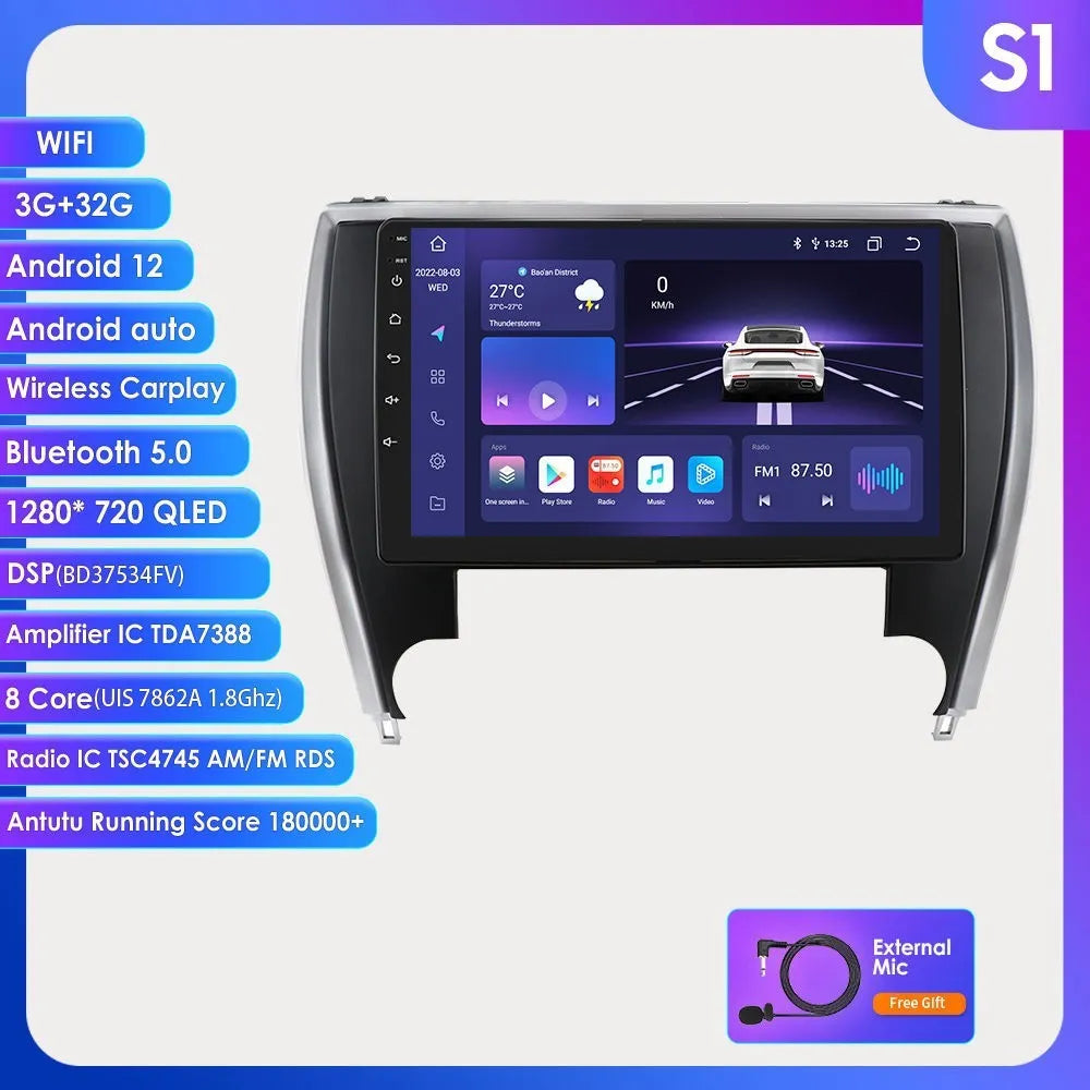 10-inch vehicle-mounted MP5 navigator for Toyota Camry 2015 with metal ABS construction