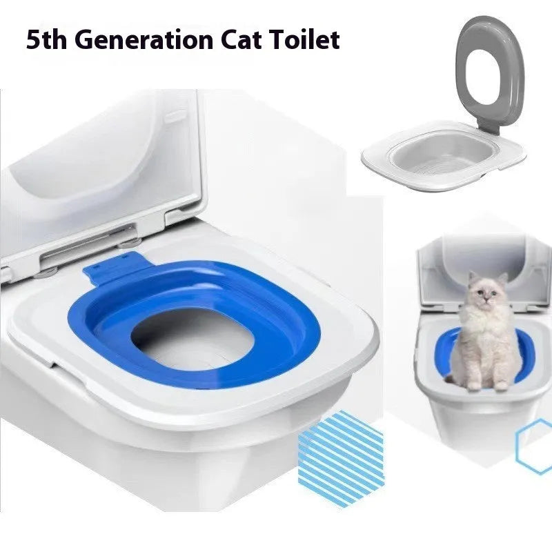Fifth generation cat toilet trainer in ABS plastic showing new shape design