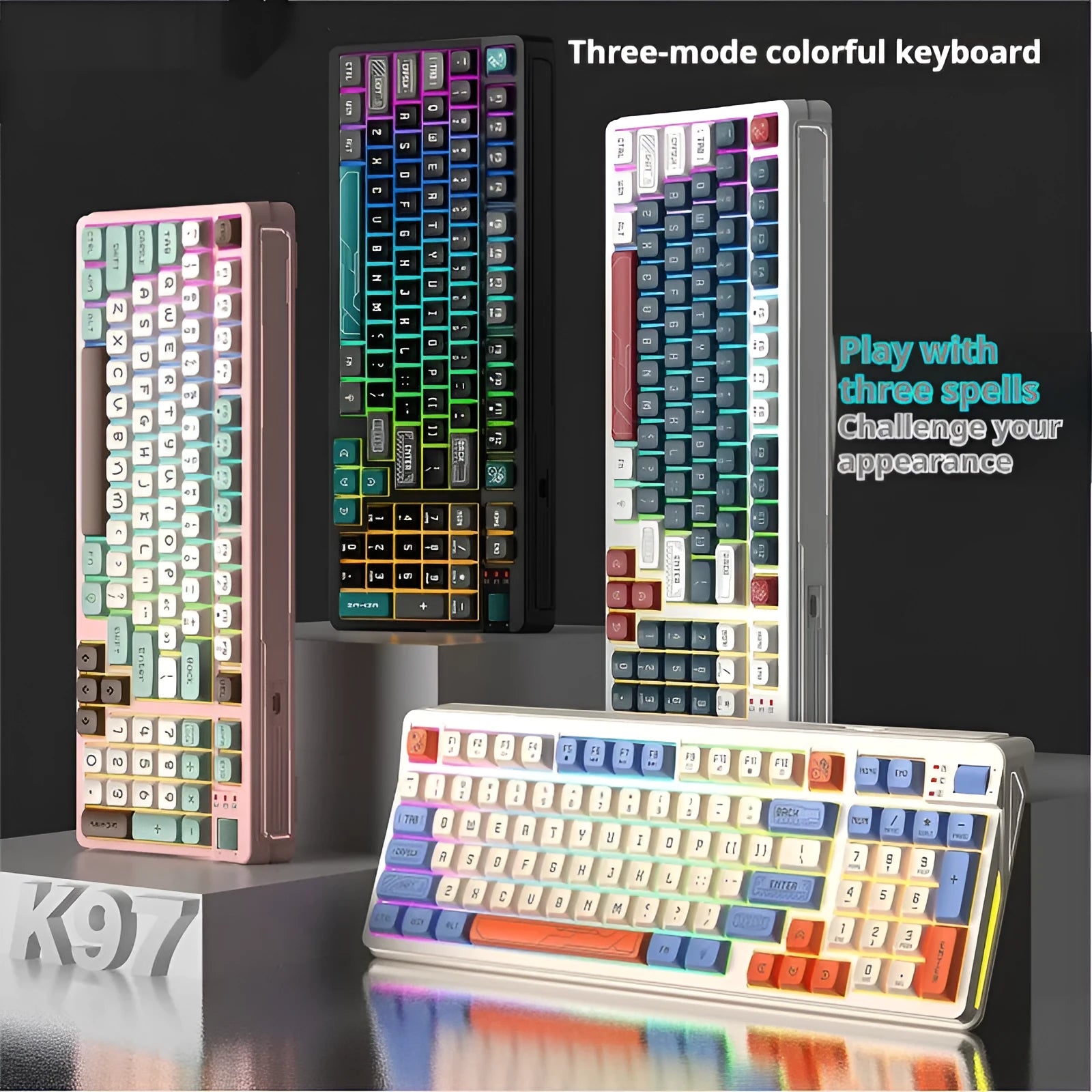 Luminous desktop computer keyboard with machinery feel keys in black and green colour option