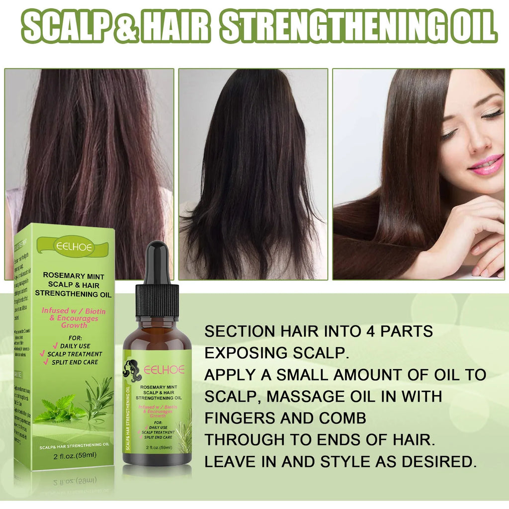 59ml Rosemary Mint Hair Growth Fluid bottle measuring 11.5cm by 3cm