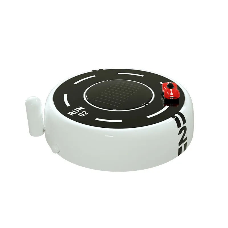Round solar car perfume diffuser with USB charging port in black colour