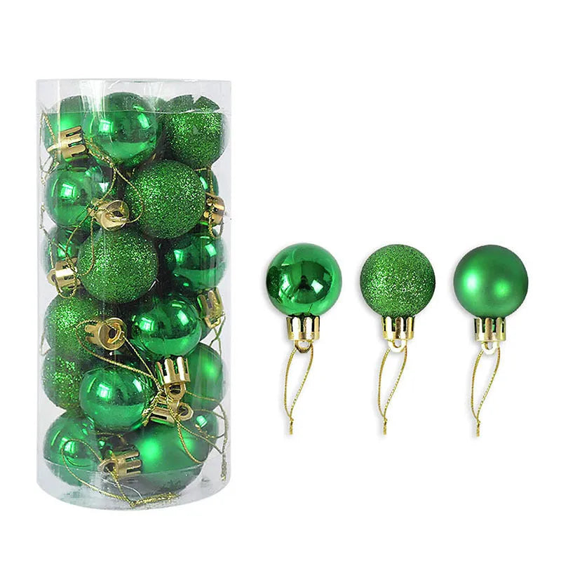 3cm shiny matte Christmas decoration balls in assorted colours showing electroplated finish