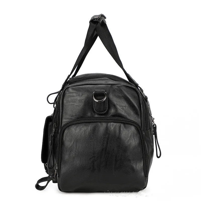 Black waterproof travel shoe bag with separate shoe compartment