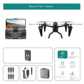 KS66 alloy UAV drone with remote controller, shown in optional white or black with camera, spare propellers, and storage bag.