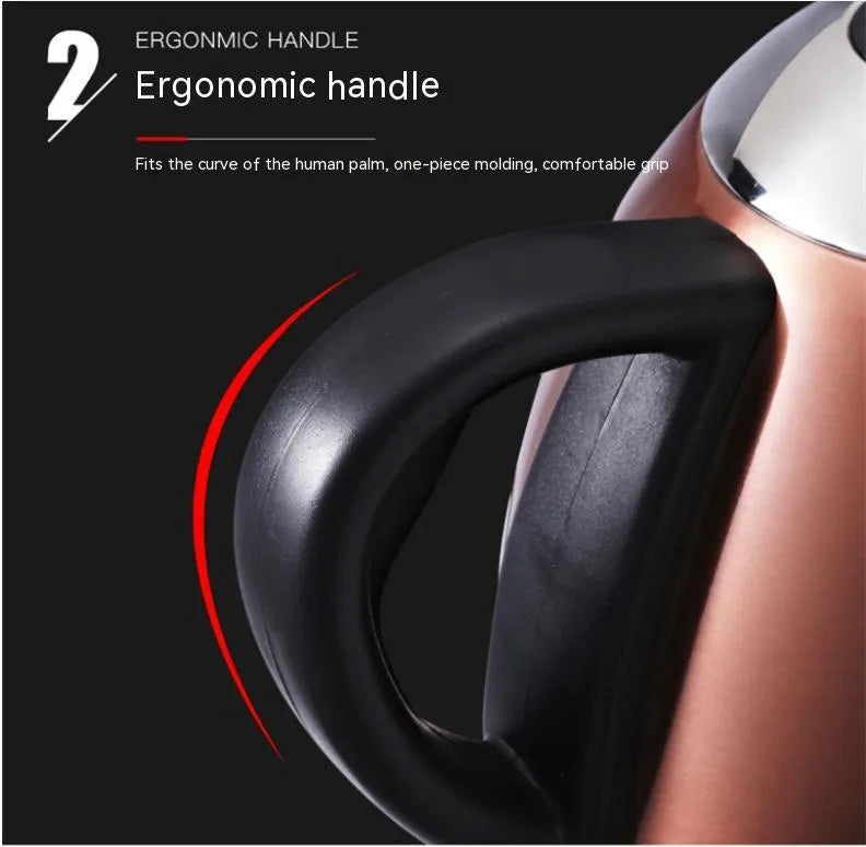 Automatic stainless steel kettle with touch controls in gold colour option