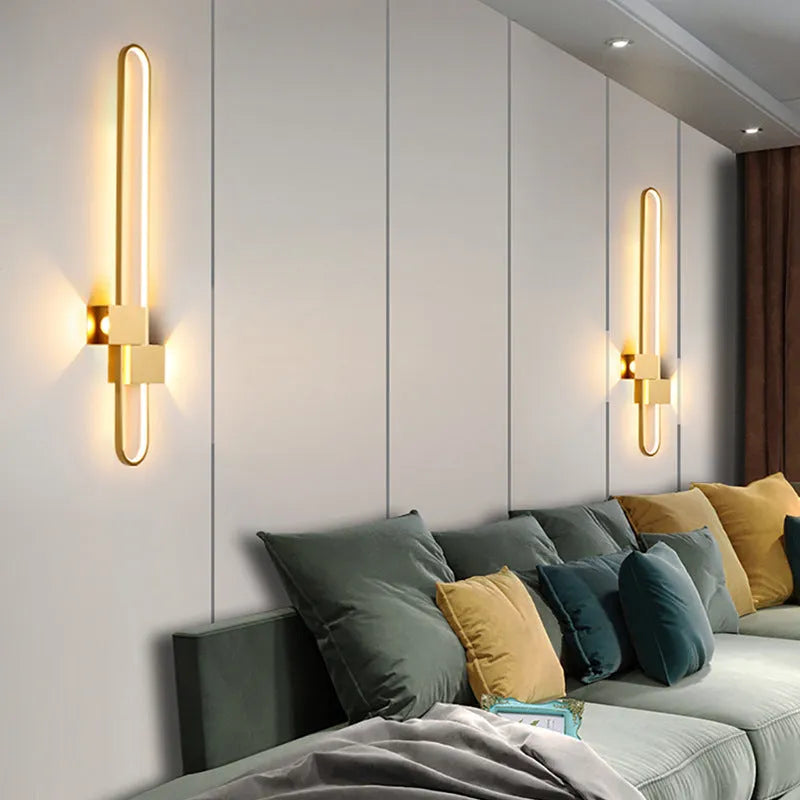 Modern minimalist wall lamp with iron shade and LED warm light in round black finish