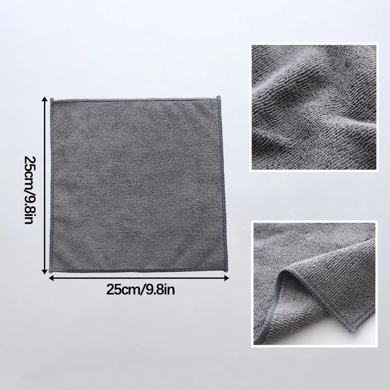 Grey 25x25cm microfiber kitchen cleaning cloth with oilproof properties